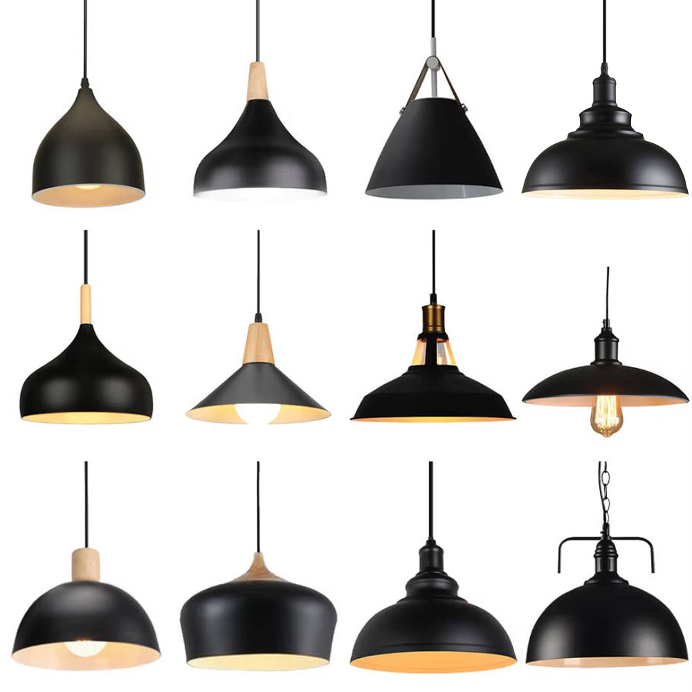 Outdoor Lighting Pendant - Lampu Gantung Modern Nordik Besi Hitam