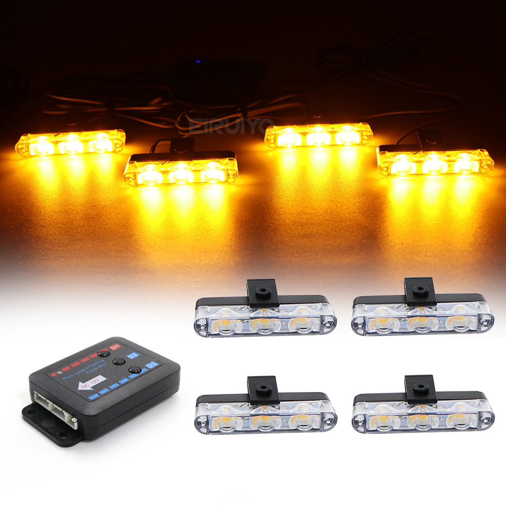 Outdoor Lighting Yellow - 4x 3 LED Grill Lampu Strobo