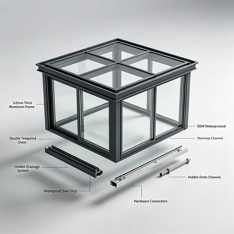 Ruang Berjemur Kaca Tempered L - Outdoor Lighting Install ulasan dan harga