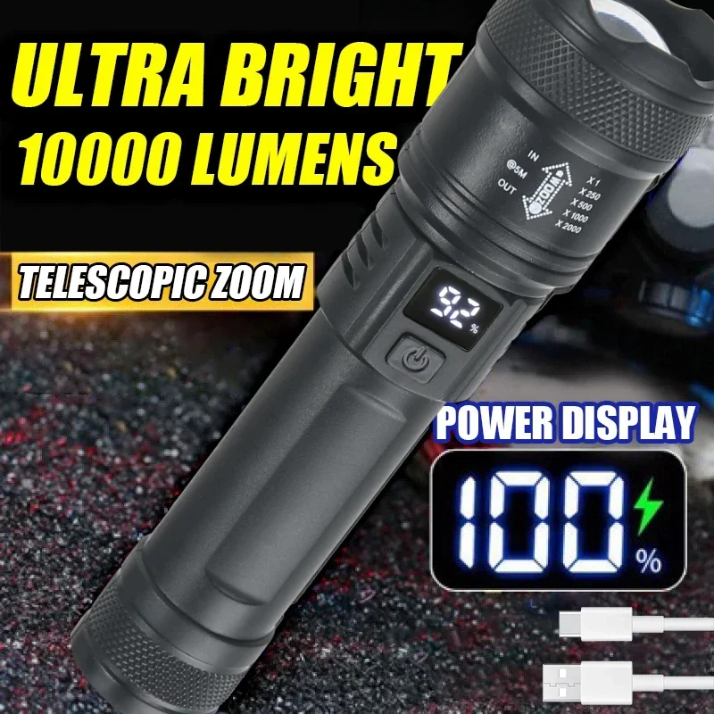 Lampu senter LED kuat 9900LM,  - Outdoor Lighting Pole ulasan dan harga