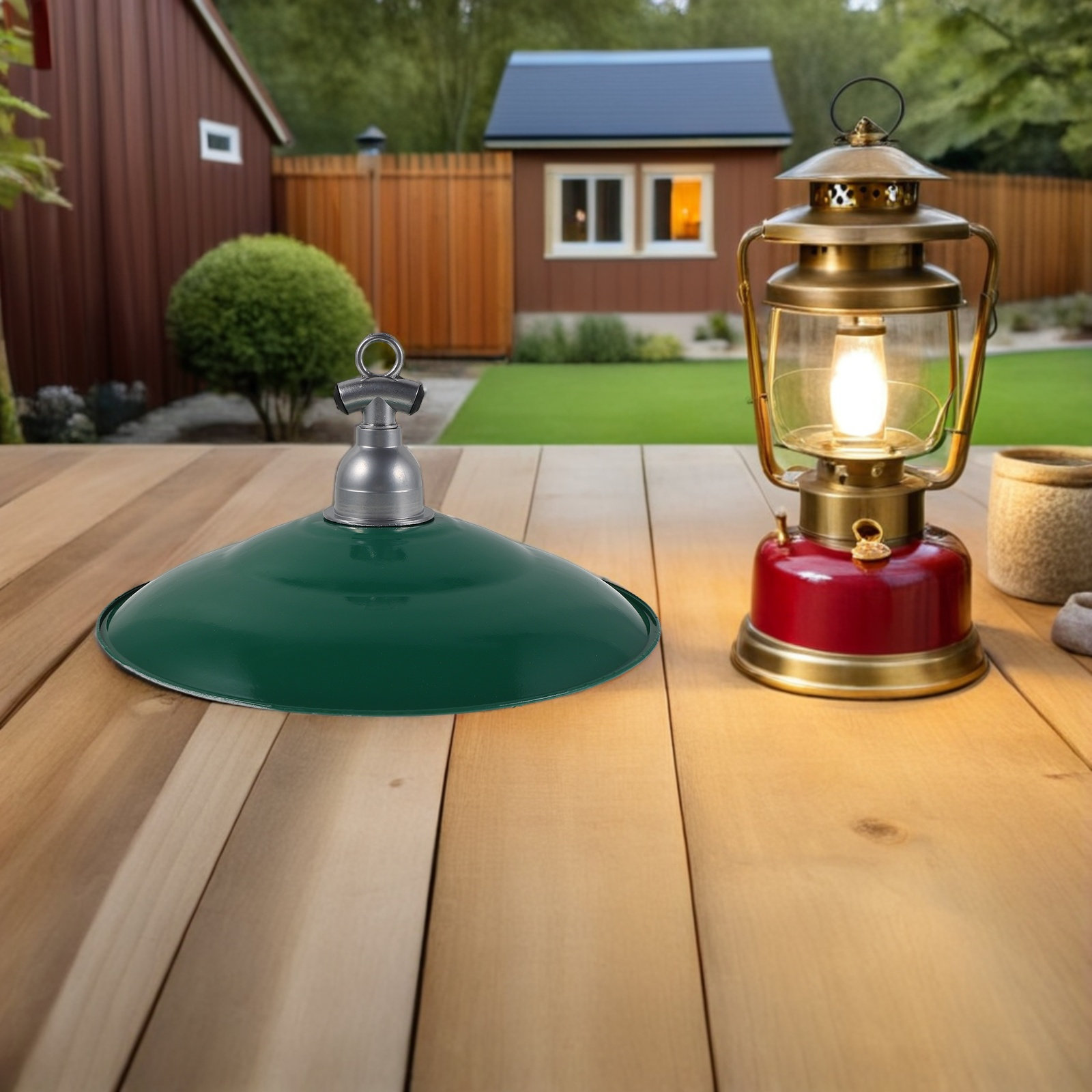 Kap Lampu Enamel Rustic 30Cm,  - Outdoor Lighting Pendant ulasan dan harga